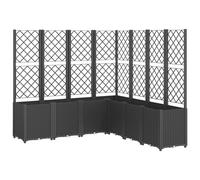 vidaXL Garden Planter with Trellis Black 160x160x140 cm PP