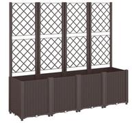 vidaXL Garden Planter with Trellis Outdoor Flower Pot Planter Pot Box Brown PP