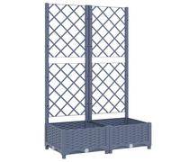 vidaXL Garden Planter with Trellis Plant Pot Flower Pot Planter Blue Grey PP
