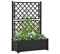 vidaXL Garden Planter with Trellis PP Anthracite Flower Planting Raised Bed