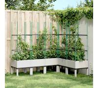 vidaXL Garden Planter with Trellis White 160x120x142.5 cm PP