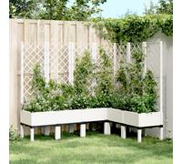 (white, 160 x 120 x 142 cm) vidaXL Garden Planter with Trellis Patio Flower Pot Planter Box Light Grey PP