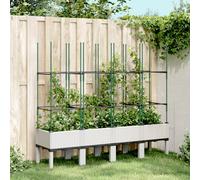 (white, 160 x 40 x 142,5 cm) vidaXL Garden Planter with Trellis Grey