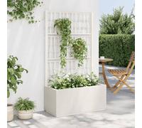 vidaXL Garden Planter with Trellis - Durable Polypropylene Outdoor Planter, 80x36x140 cm, 80 L Capacity for Patio/Garden
