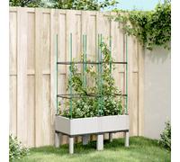 (white, 80 x 40 x 142,5 cm) vidaXL Garden Planter with Trellis Grey