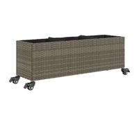 Garden Planter Grey 107x32x38cm PE Rattan with Steel Frame Versatile Flower Box