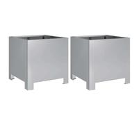 vidaXL Garden Planters 30x30x30 cm Galvanised Steel – 2 pcs