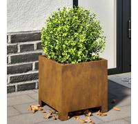 vidaXL Garden Planters Patio Flower Pot Outdoor Planter Box 2 pcs - 30 cm Square Corten Steel -, Durable, Versatile