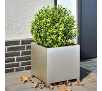 vidaXL Garden Planters Flower Pot Outdoor Planter Box 2 pcs Stainless Steel