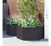 vidaXL Garden Planters 2 pcs Anthracite PP