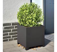 vidaXL Garden Planters 2 pcs Black 40x40x40 cm Steel