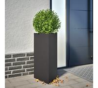 vidaXL Garden Planters - Black Steel Triangular Flower Pot Boxes for Outdoor Decor - 70cm Height