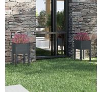 vidaXL Garden Planters 2 pcs Grey 40x40x70 cm Solid Pinewood