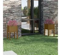 vidaXL Garden Planters 2 pcs Honey Brown 40x40x70 cm Solid Pinewood