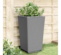 vidaXL Garden Planters Outdoor Flower Pot Planter Pot Box 2 pcs Light Grey PP