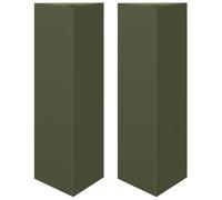 vidaXL Garden Planters 2 pcs, Plant Pot for Patio Balcony Terrace, Flower Pot for Flower Herb Plant, Outdoor Planter Box, Olive Green Triangular Steel
