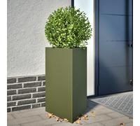 vidaXL Garden Planters 2 pcs Olive Green Triangular 50x43x75 cm Steel