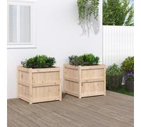 vidaXL Garden Planters 2 pcs Solid Wood Pine