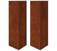 vidaXL Garden Planters 2 pcs, Plant Pot for Patio, Flower Pot for Flower Herb Plant Vegetables, Outdoor Planter Box, Triangular Weathering Steel