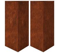 (brown, 40 x 40 x 75 cm/ 2 pcs) vidaXL Garden Planters Outdoor Flower Pot Patio Planter Box Triangular Steel