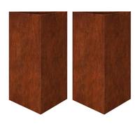 vidaXL Garden Planters 2 pcs Triangular 50x43x75 cm Weathering Steel