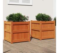 vidaXL Garden Planters 2pc Wax Brown Solid Pine, Brown