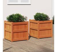 vidaXL Garden Planters 2 pcs Wax Brown Solid Wood Pine