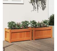 vidaXL Garden Planters 2 pcs Wax Brown Solid Wood Pine