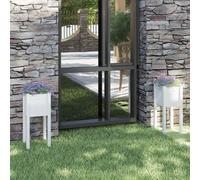 vidaXL Garden Planters 2 pcs White 31x31x70 cm Solid Pinewood