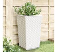 vidaXL Garden Planters Outdoor Flower Pot Herb Planter Pot Box 2 pcs White PP