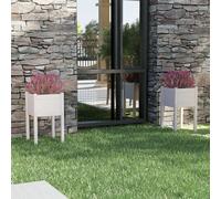 vidaXL Garden Planters 2 pcs White 40x40x70 cm Solid Pinewood