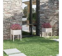 vidaXL Garden Planters 2 pcs White 50x50x70 cm Solid Pinewood NEW