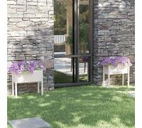 vidaXL Garden Planters 2 pcs White 70x31x70 cm Solid Pinewood UK GF0