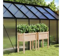 vidaXL Garden Planters 2 pcs with Legs Solid Wood Pine, Brown