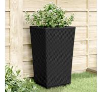 vidaXL Garden Planters Outdoor Flower Pot Herb Planter Pot Box 4 pcs Black PP