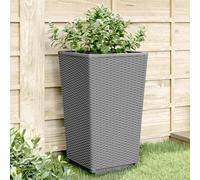 vidaXL Garden Planters 4 pcs Light Grey 32.5x32.5x57 cm PP