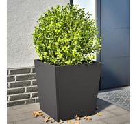 (black, 50 x 50 x 50 cm/ 2 pcs) vidaXL Garden Planters Outdoor Flower Pot Patio Raised Bed Planter Box Steel