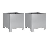 vidaXL Garden Planters 30x30x30 cm Galvanised Steel – 2 pcs