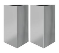 (grey, 50 x 43 x 75 cm/ 2 pcs) vidaXL Garden Planters Outdoor Flower Pot Patio Planter Box Triangular Steel