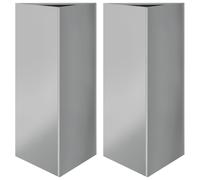vidaXL Garden Planters 2 pcs, Plant Pot for Patio Balcony Terrace, Flower Pot for Flower Herb Plant, Outdoor Planter Box, Triangular Galvanized Steel