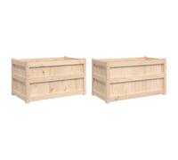 Garden Planter Patio Flower Pot Planter Box Plant Pot Solid Wood Pine vidaXL