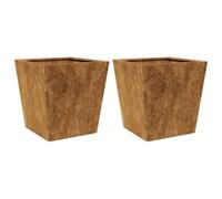 vidaXL Garden Planters - Outdoor Flower Pot Patio Planter Box, Corten Steel, 40x40x40 cm, Set of 2