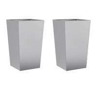 vidaXL Garden Planters Outdoor Flower Pot Planter Box 2 pcs Galvanised Steel