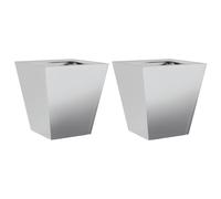 vidaXL Garden Planters Outdoor Flower Pot Planter Box 2 pcs Galvanised Steel