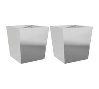 vidaXL Garden Planters - Outdoor Flower Pot Planter Box Set | Galvanised Steel, 50x50x50 cm, 2 pcs - Balconies, Gardens, Patios