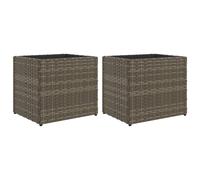 Garden Planters with Wheels Outdoor Flower Pot Plant Pot Poly Rattan vidaXL