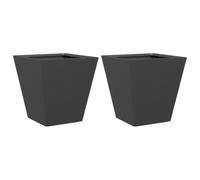 vidaXL Garden Planters Black 2 pcs 30x30x30 cm Steel, Black