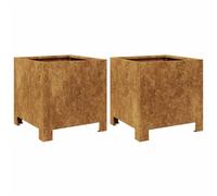 vidaXL Garden Planters 2 pcs 30x30x30 cm Corten Steel UK