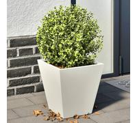 (white, 30 x 30 x 30 cm/ 2 pcs) vidaXL Garden Planters Outdoor Flower Pot Patio Raised Bed Planter Box Steel