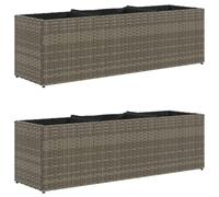 Garden Planters with Wheels Outdoor Flower Pot Plant Pot Poly Rattan vidaXL
